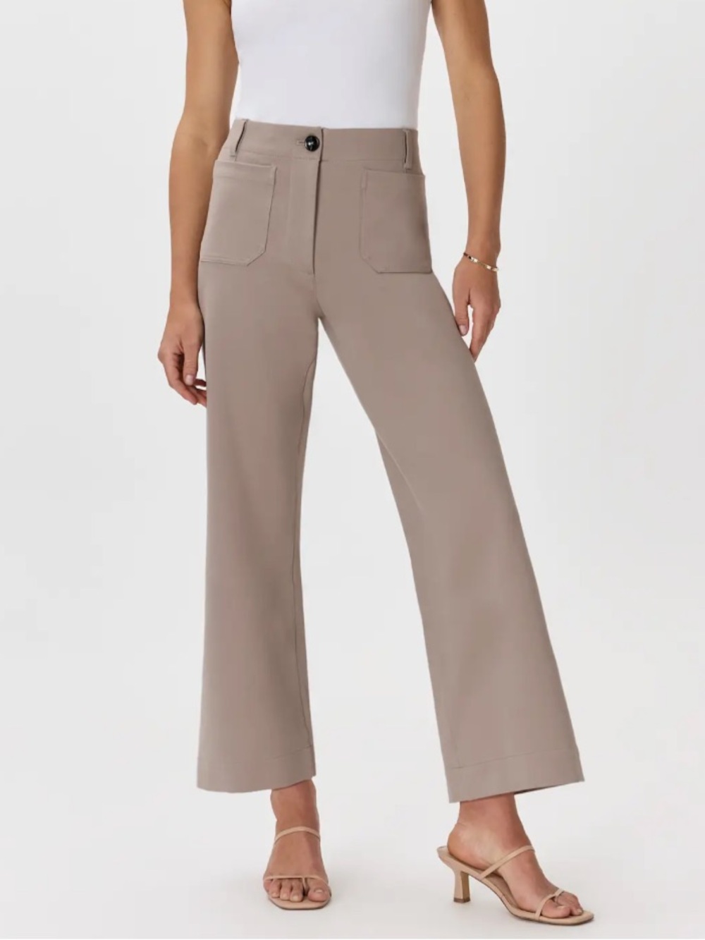 Quince Ultra-Stretch Ponte Cropped Wide Leg Pants
